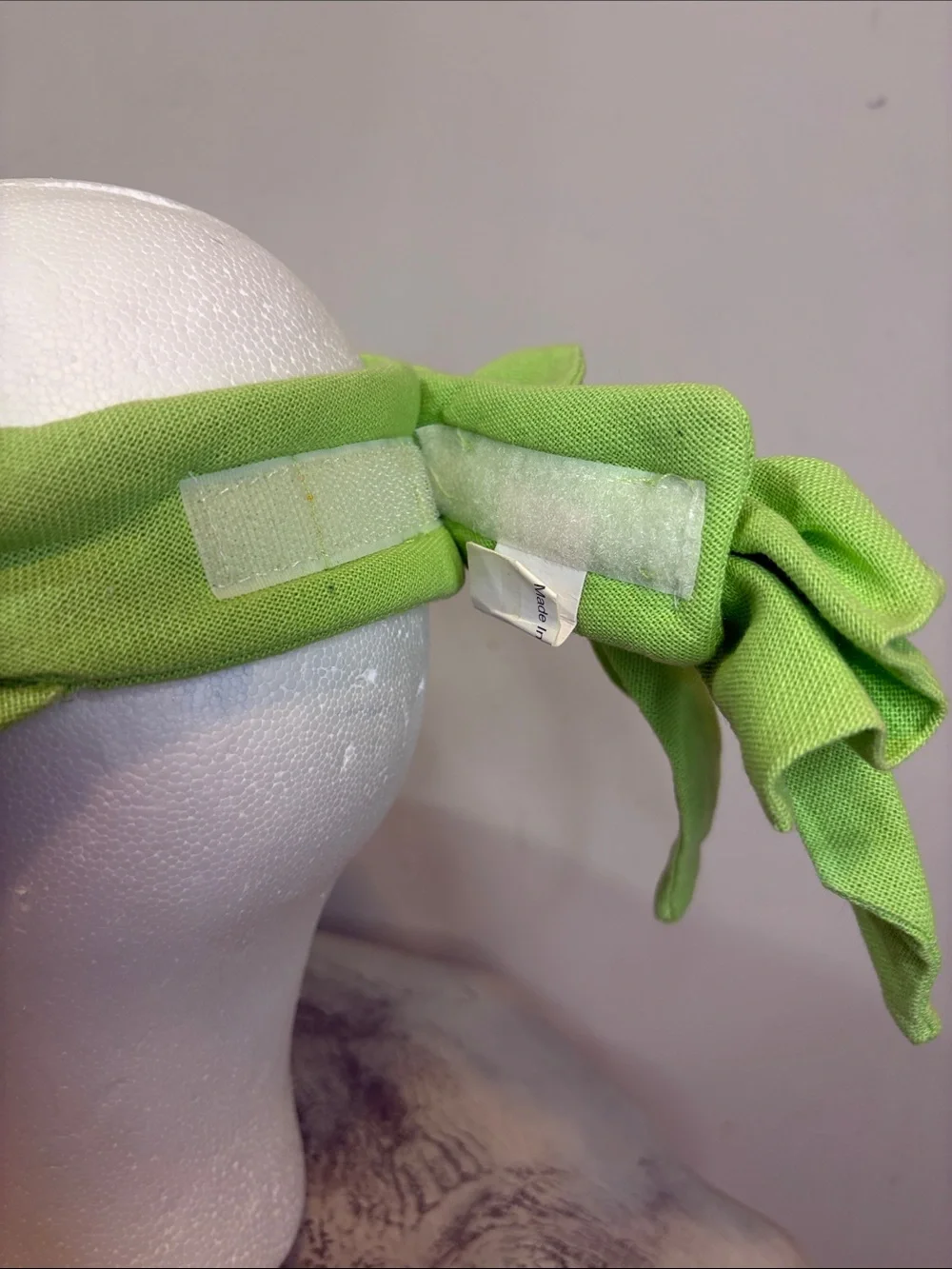 Scala Lime Green Cotton Large Bow Back Oversized Brim Visor Citrus Velcro Strap